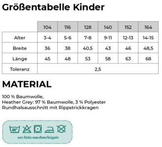 Shirt-Tabelle-Kinder